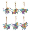 6Pcs DIY Diamond Painting Dragonfly Keychain