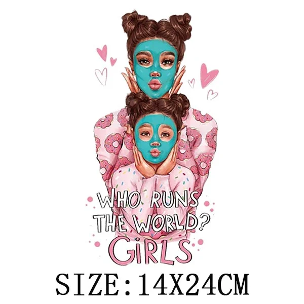 Mom&Baby Heat Sticker On T-shirt DIY Washable Iron On Transfer For Clothing Lovely Design On Clothes Patches Applique Decoration