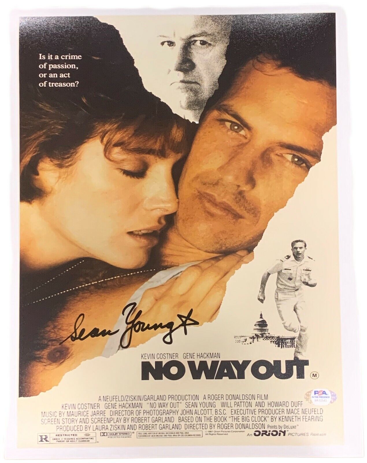 Sean Young autographed signed 11x14 Photo Poster painting No Way Out Kevin Costner PSA Witness