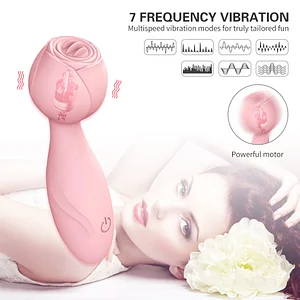 7-Frequency Rose Clitoral Stimulator – Medical-Grade Silicone Vibrator