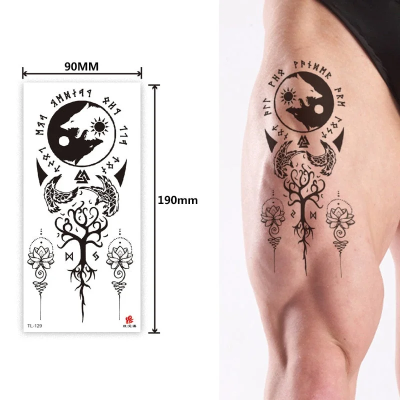 Flower arm waterproof tattoo stickers half arm painted animal durable waterproof European and American temporary tattoo stickers