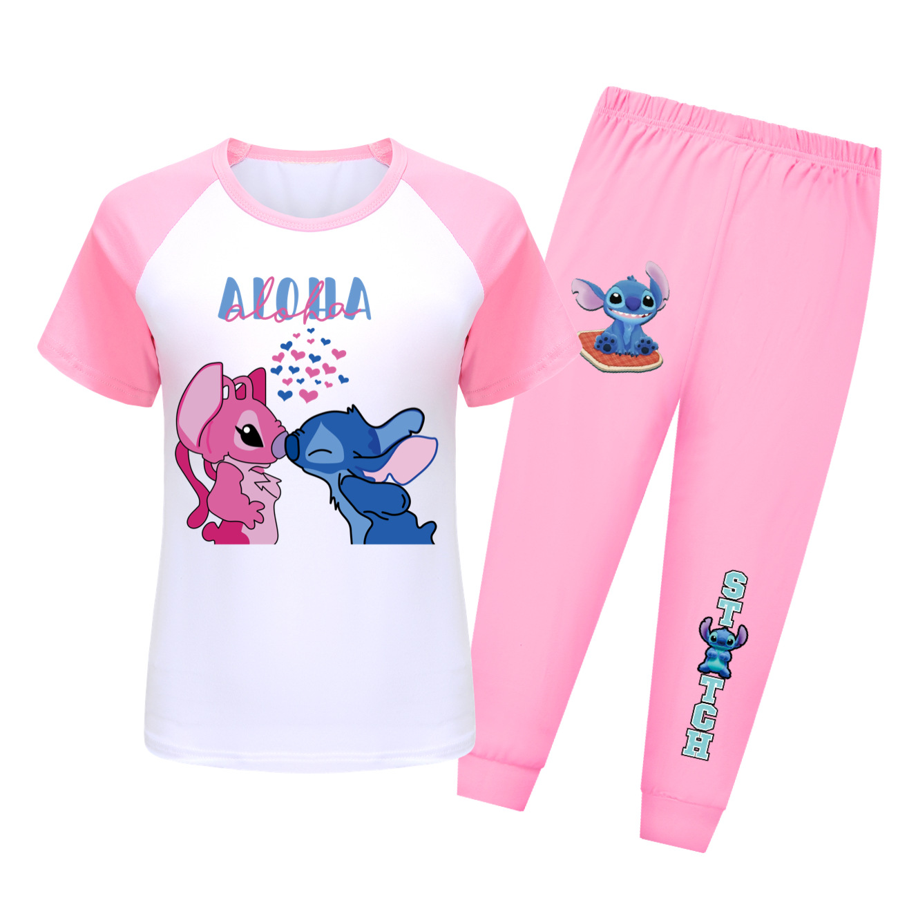 Stitch Soft Spring/Summer Sleepwear Set for Kids - Style KT2084Cozy and Adorable -Mayoulove