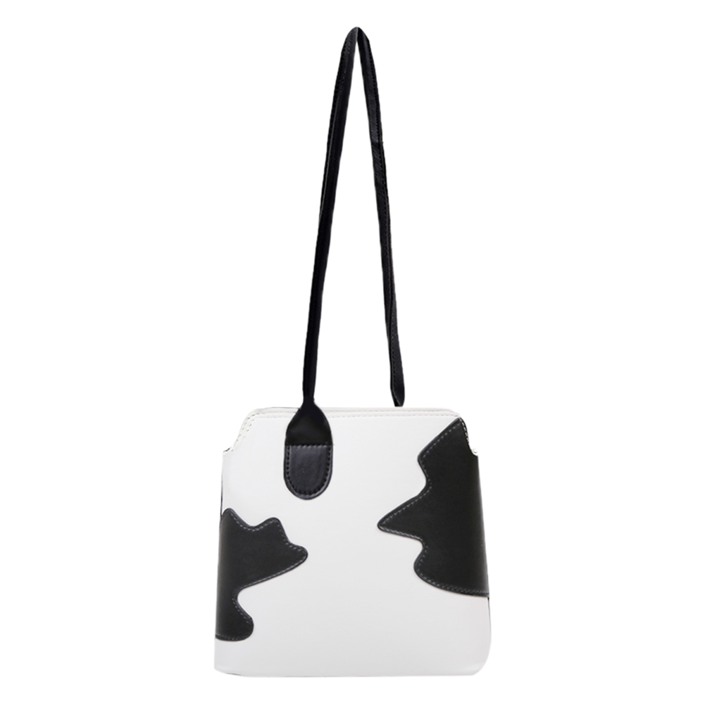 

Casual Cow Dots Print Women Handbag Totes PU Shoulder Bucket Bags -2 Black, 501 Original
