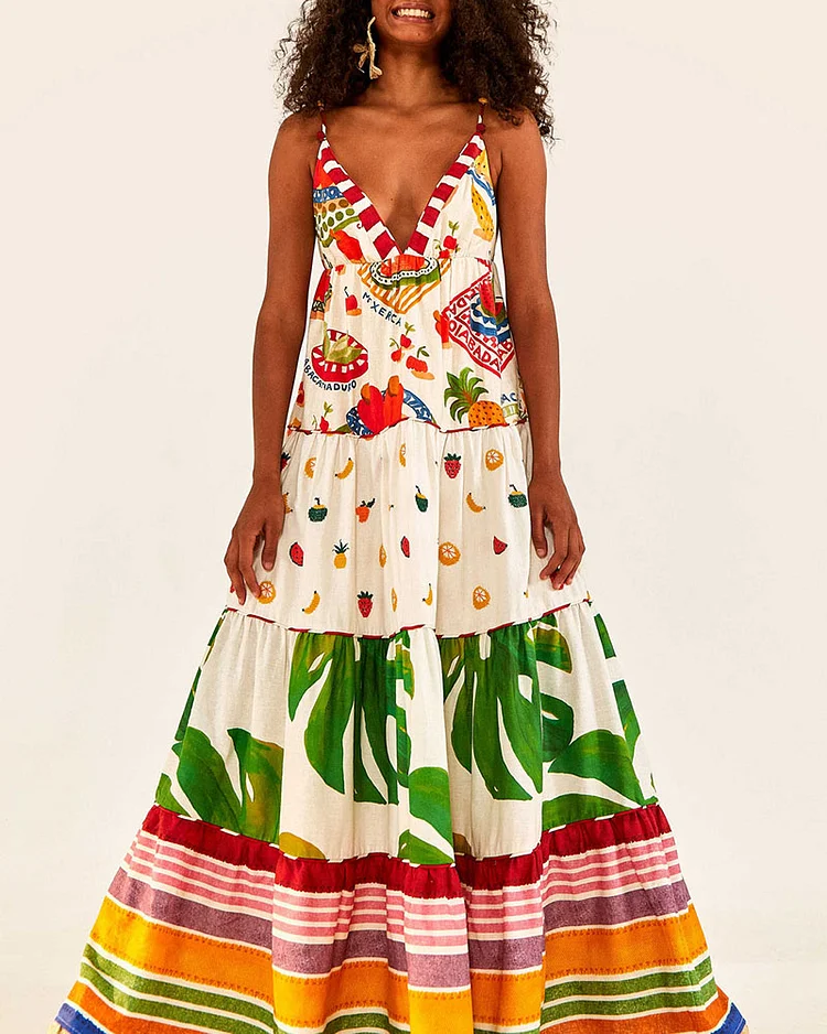 Colorful Fruit Sling Dress