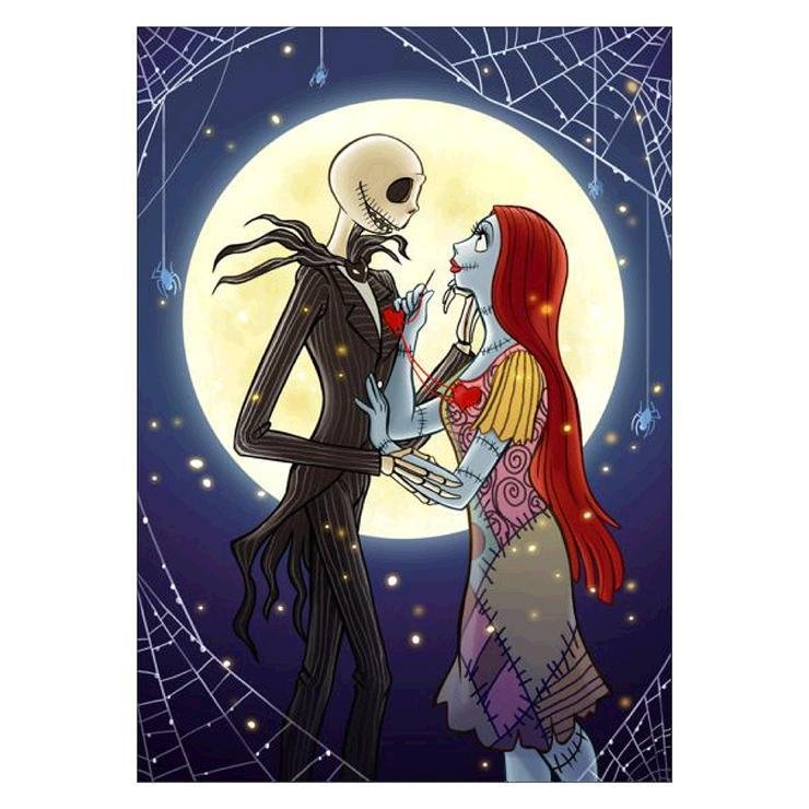 Full Square Diamond Painting Jack Skellington and Sally
