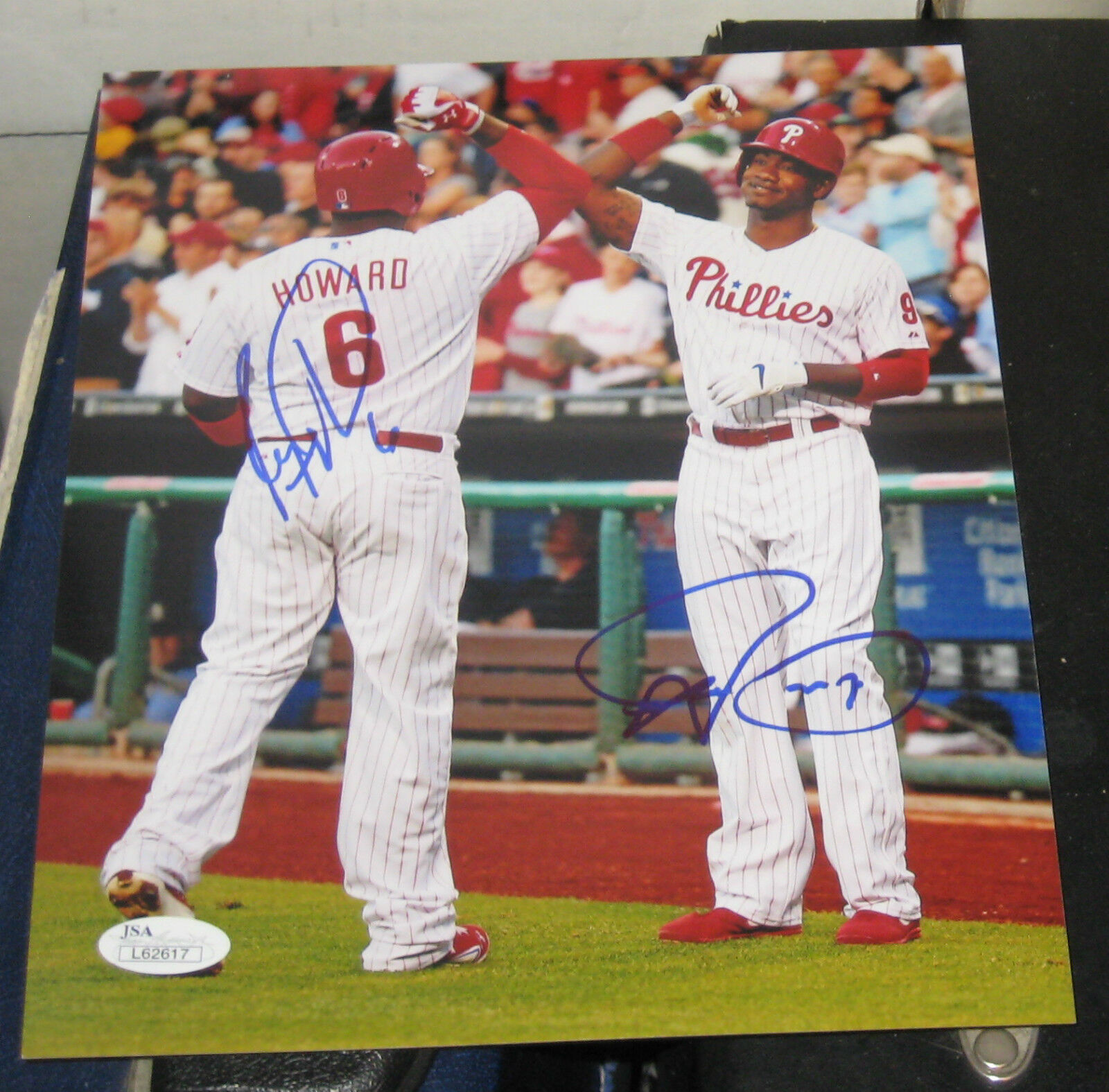 RYAN HOWARD DOMINIC BROWN PHILADELPHIA PHILLIES SIGNED AUTOGRAPHED 8X10 Photo Poster painting