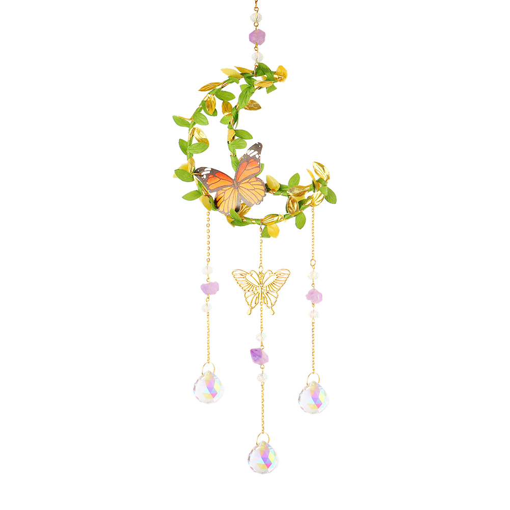Crystal Wind Chime Star Moon Love Prism Catchers Ornament Home Garden Decor