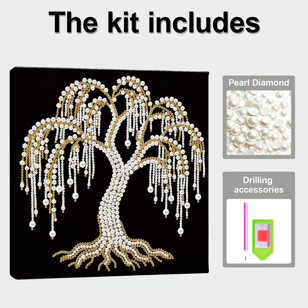 Tree of Life DIY Pearl Art Diamond Painting Kit Home Decor 25x25cm with Frame