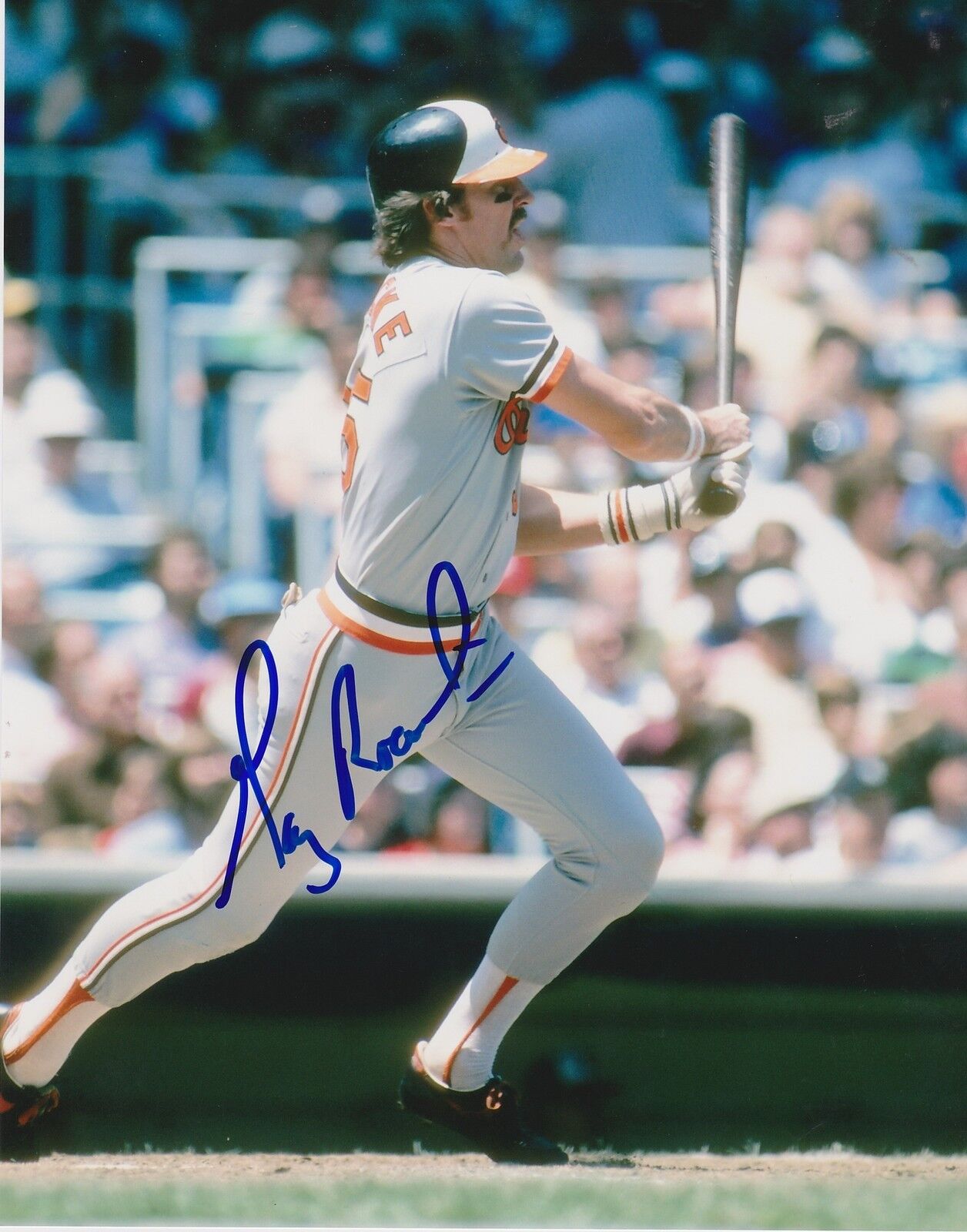 GARY ROENICKE BALTIMORE ORIOLES ACTION SIGNED 8x10