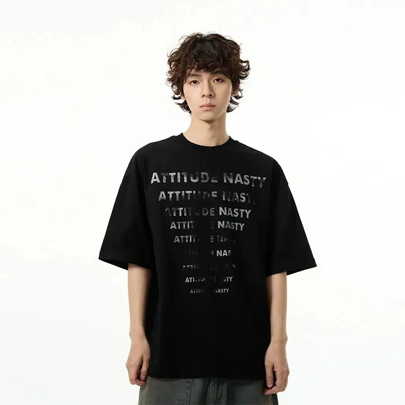 Aonga Text Printed Short Sleeve T-shirt