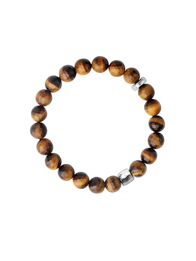 Original trendy brand stacked bracelet with tiger eye stone as a gift for male and female girlfriends, accessories, niche style, personalized and cool style