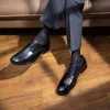 Mens casual leather derby dress shoes for office