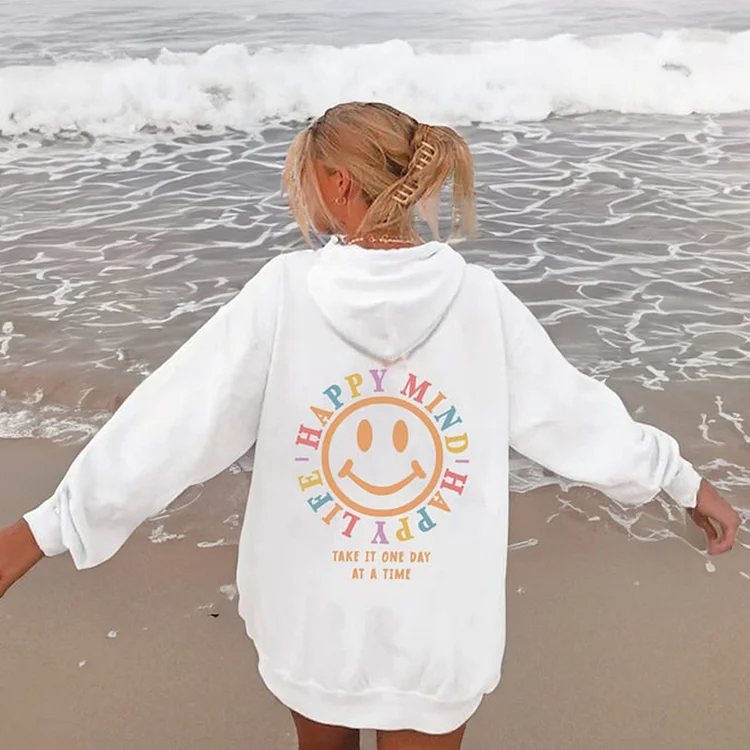 Happy Mind Smile Face Graphic Hoodie