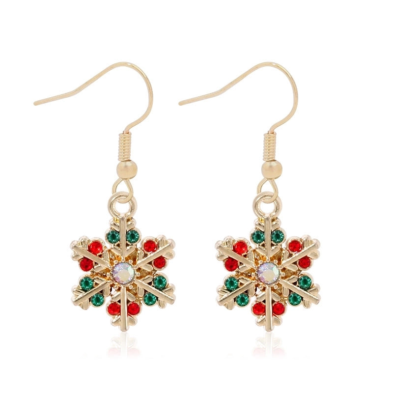 Fashion Christmas Tree Gloves Alloy Plating Inlay Artificial Gemstones Christmas Women’s Drop Earrings 1 Pair