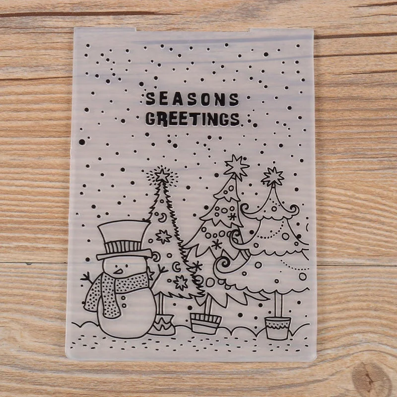 Christmas Embossing Folder DIY Card Papercraft Scrapbooking Decor Template Diary