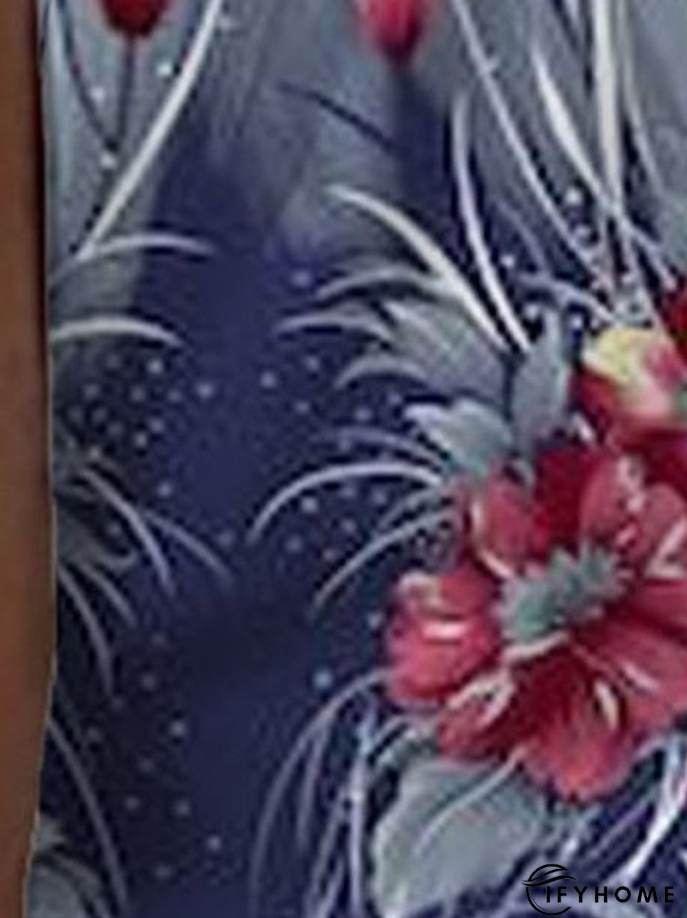 Crew Neck Floral Short Sleeve Holiday T-shirt | IFYHOME