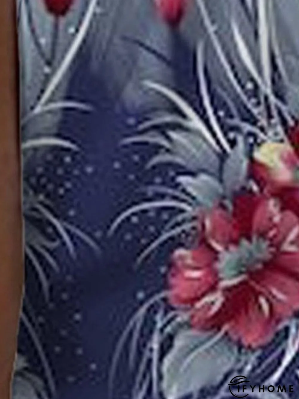 Crew Neck Floral Short Sleeve Holiday T-shirt | IFYHOME