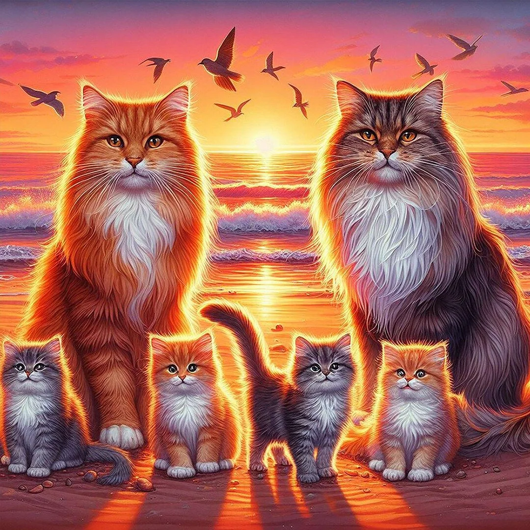 Diamond Painting - Full Round Drill - Cat(Canvas|Canvas|40*40cm)