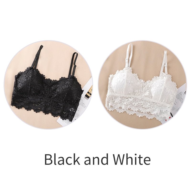 2 Pcs New Arrival Women Push Up Wireless Lace Bra Top Women Plus Size Underwear Lingerie Thin Full Cup Fashion Bralette