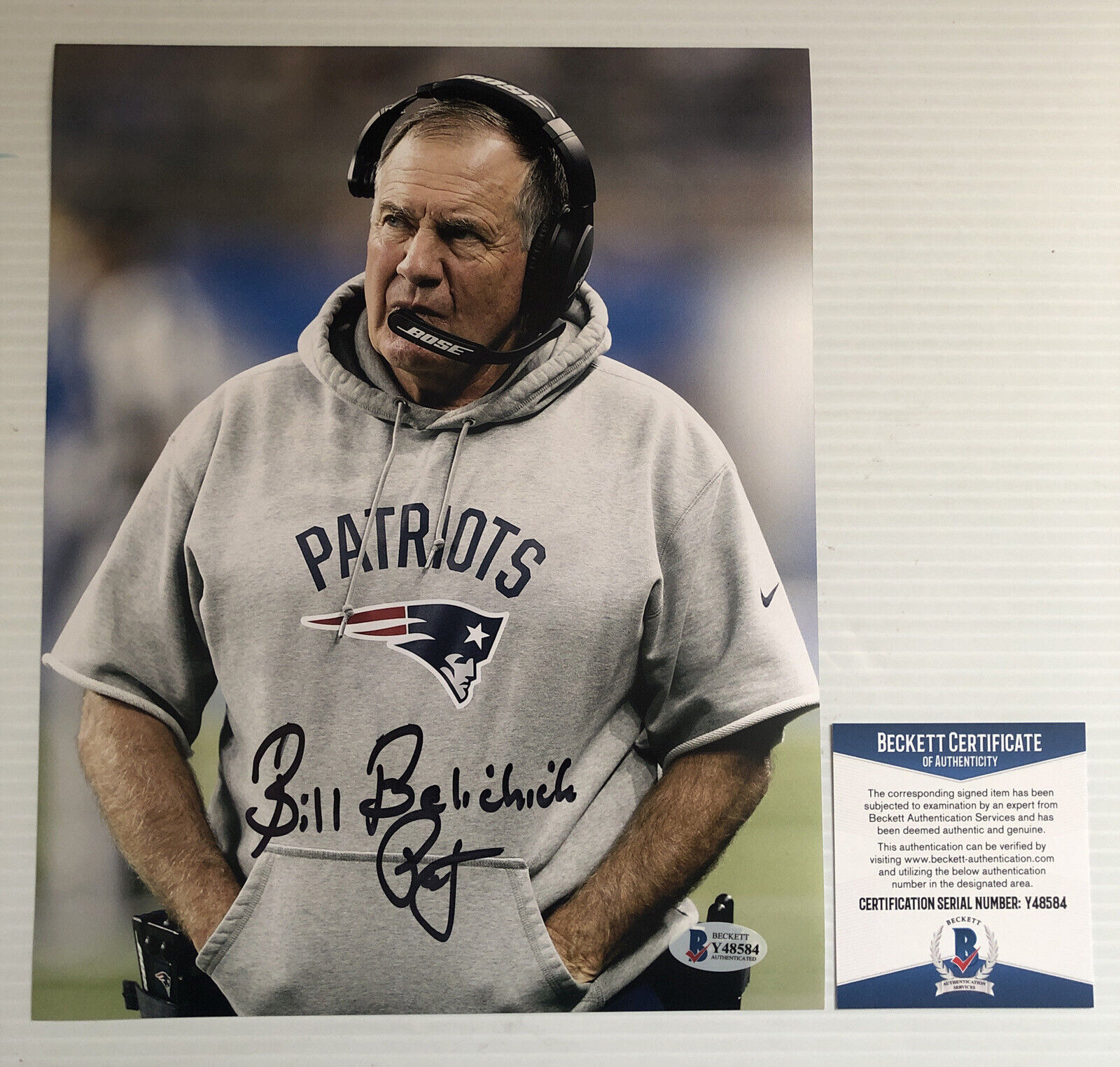 Bill Belichick Signed Autographed 8x10 Photo Poster painting New England Patriots BECKETT COA 4