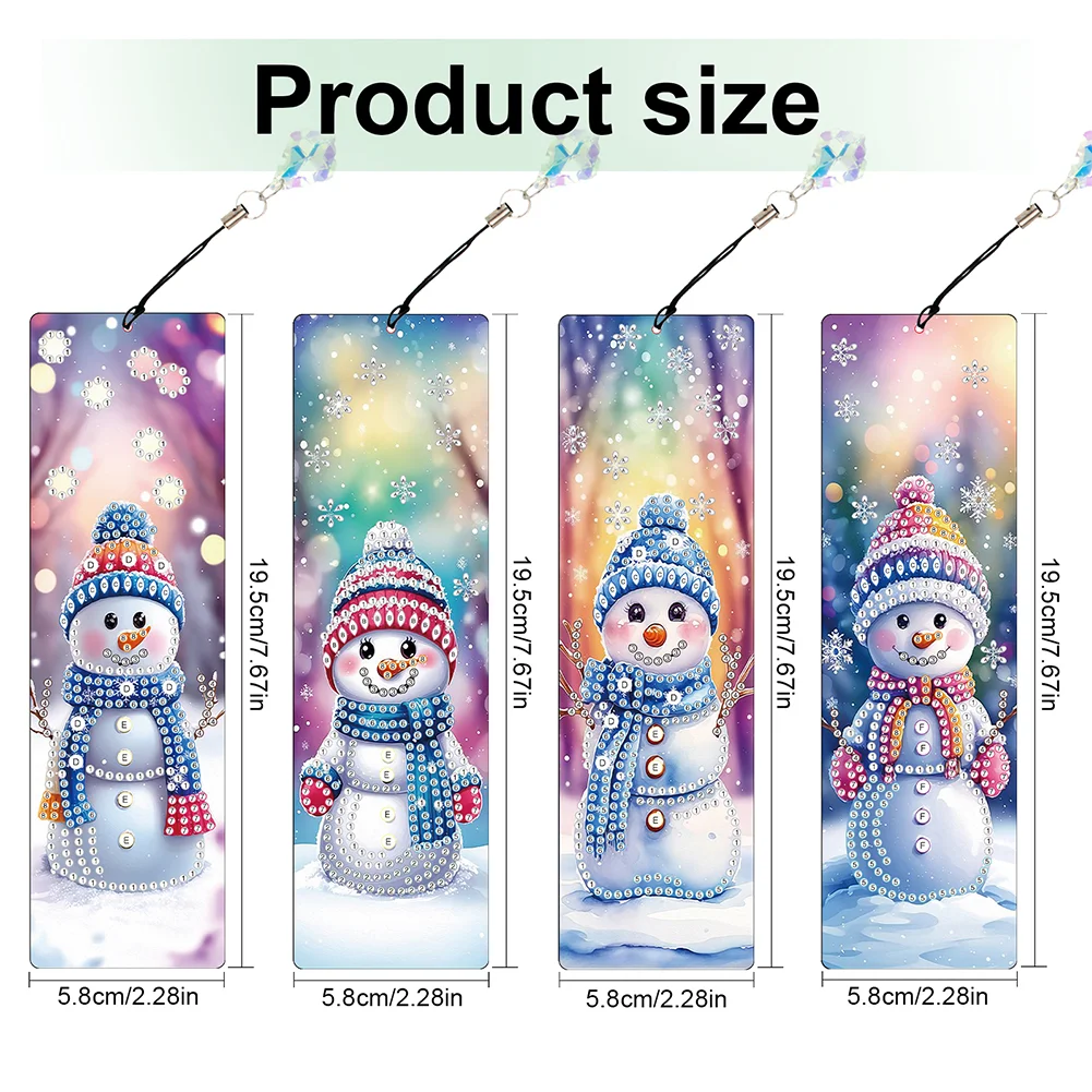 Snowman A5 Size Diamond Painting Notebook Set with 4Pcs Bookmark Holiday Gift