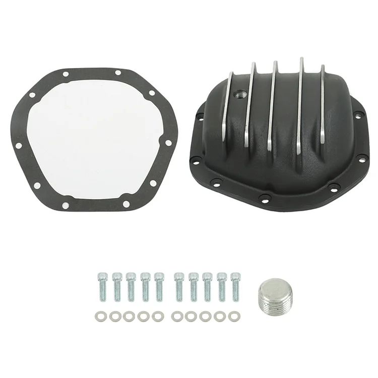 SEBLAFF Dana 44 10-Bolt Rear Black Aluminum Differential Cover with Gasket & Drain Plug