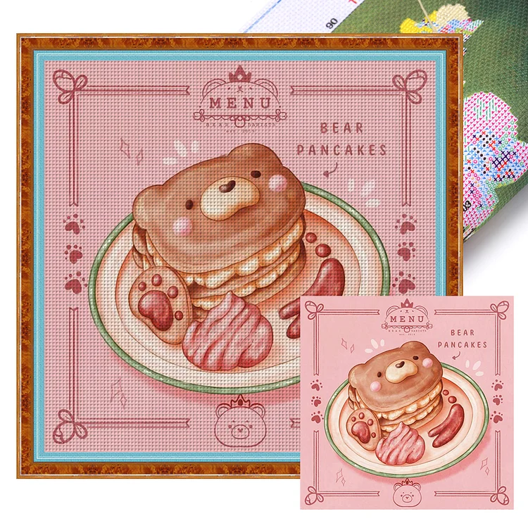 Bear Dessert - Printed Cross Stitch 9CT 50*50CM