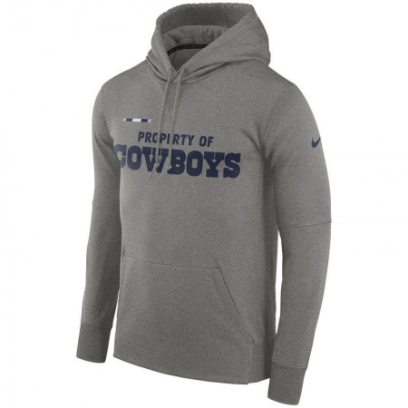 Men's Dallas Cowboys  Heather Gray Sideline Property Of Performance Pullover Hoodie