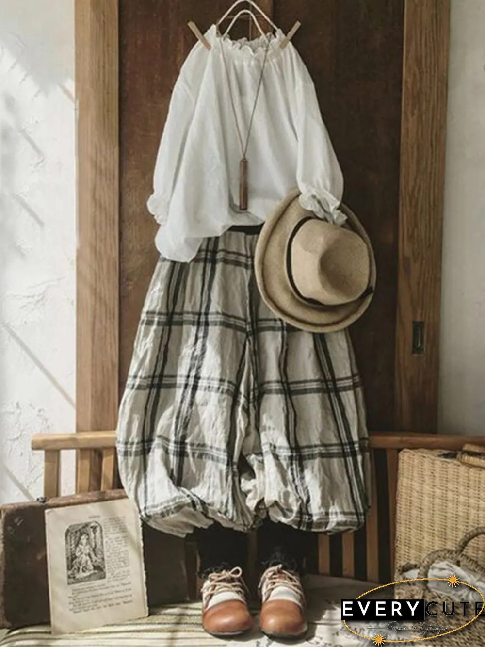 Vintage Plain Lace Plus Size Long Sleeve Casual Tops