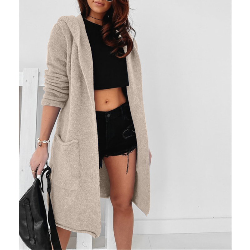 Hooded pocket sweater coat wearshes