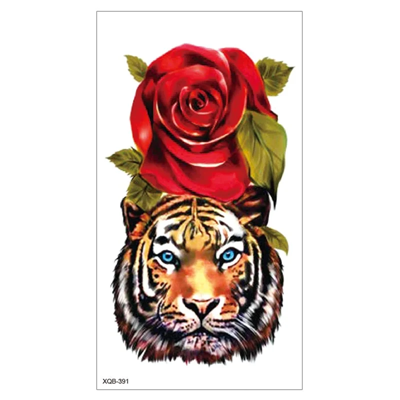 Lion King Waterproof Temporary Tattoo Stickers Body Art Fake Tatoo Animal Realistic Tribal Tiger Arm Sleeve transferable tattoo