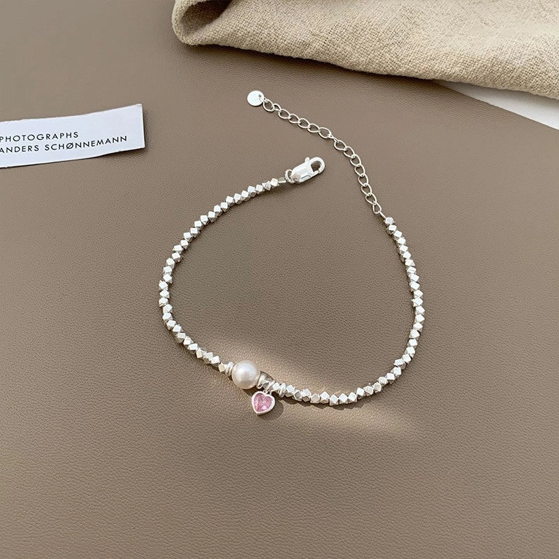 Korean-style Niche Heavy Industry Pearl Silver Beaded Bracelet Women’s Light Luxury Niche Exquisite Bracelet Trendy Bracelet For Girlfriends