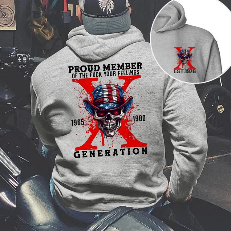 Gen X Skull Unisex Sweatshirt Hoodie Custom EST 