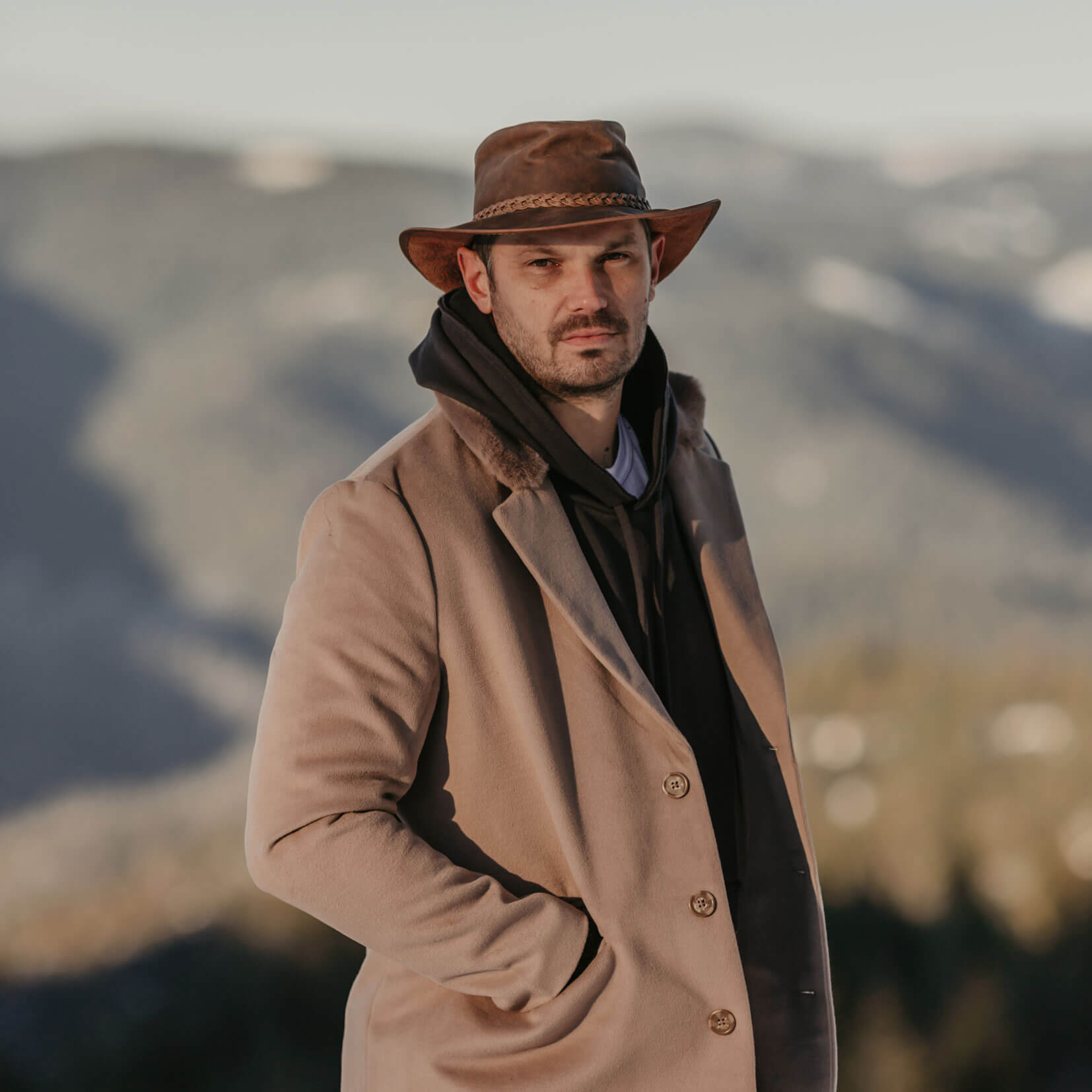 Crusher - Mens Crushable Leather Outback Hat