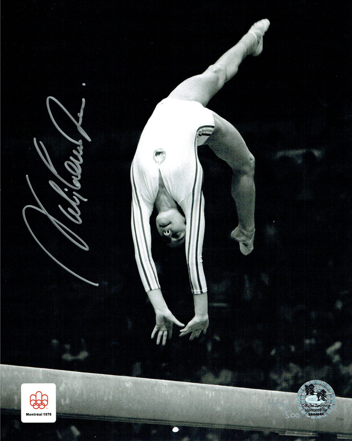 Nadia COMANECI HAND SIGNED Autograph 10x8 Olympic Perfect 10 Photo Poster painting B AFTAL COA