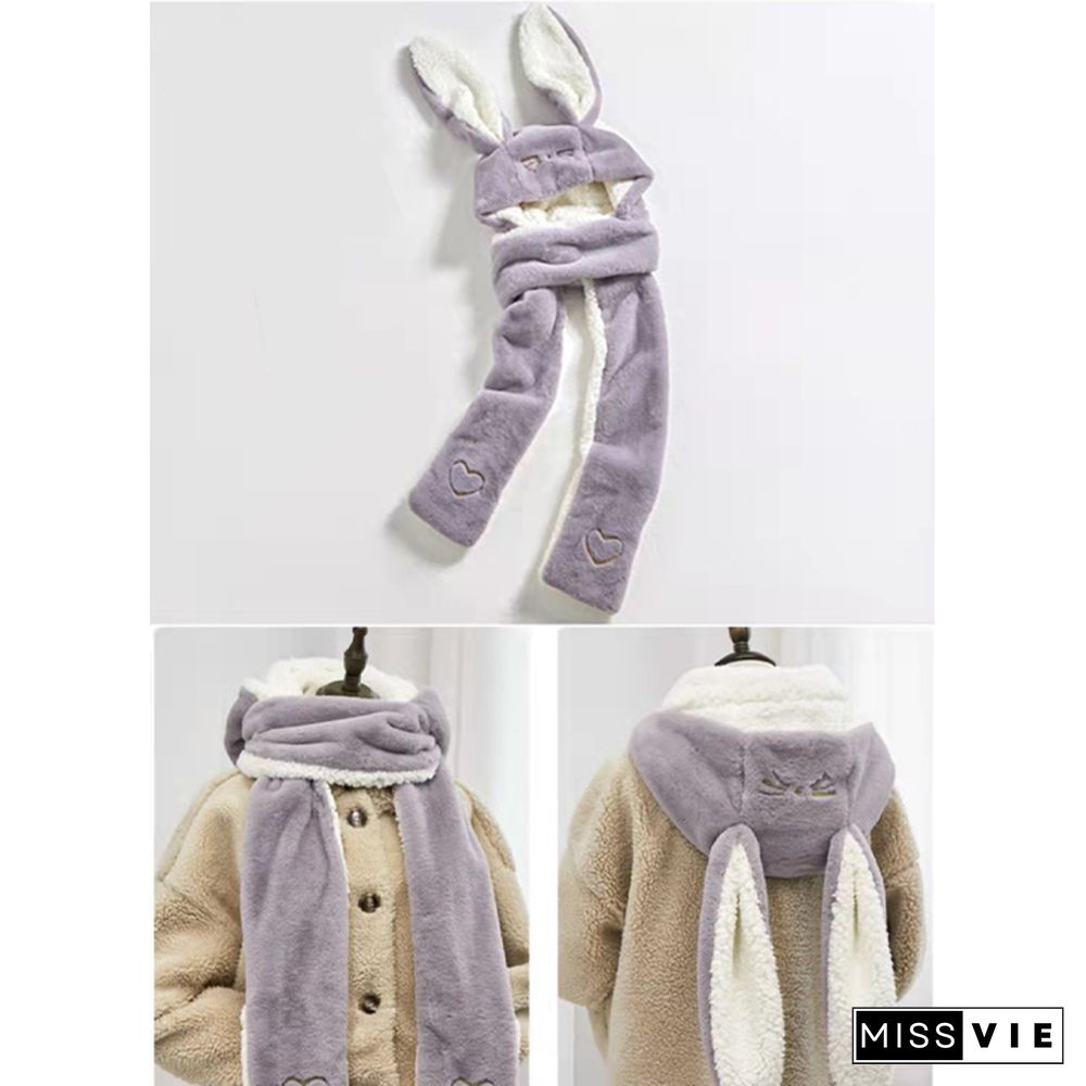Long Rabbit Ears Hat Scarf Gloves Warmer