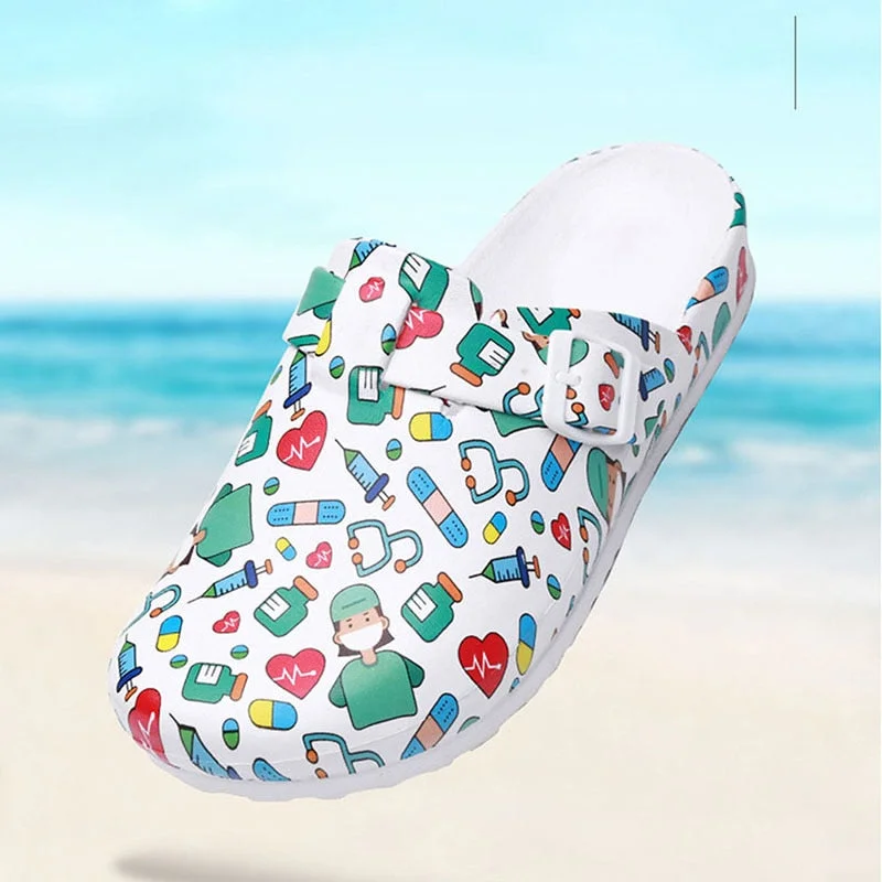 1Pair Hospital Surgical Medical Slipper Women Doctor EVA Non-slip Nurse Clogs Medical Shoes Nursing Clogs SPA Beauty Salon Shoes