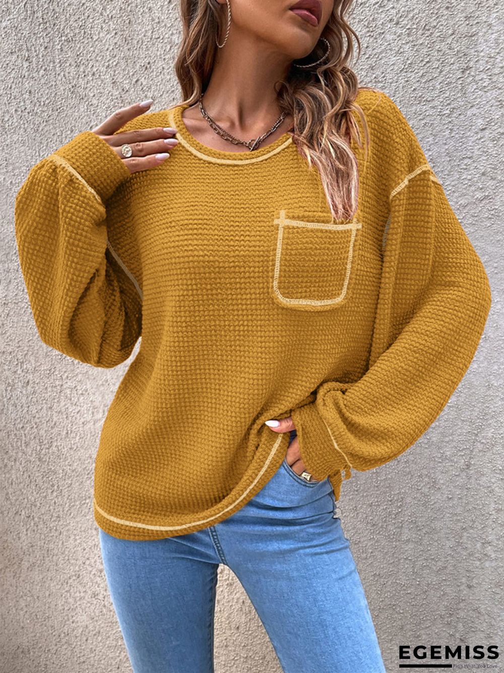 Casual Comfortable Round Neck Loose Versatile Knitting Sweater | EGEMISS