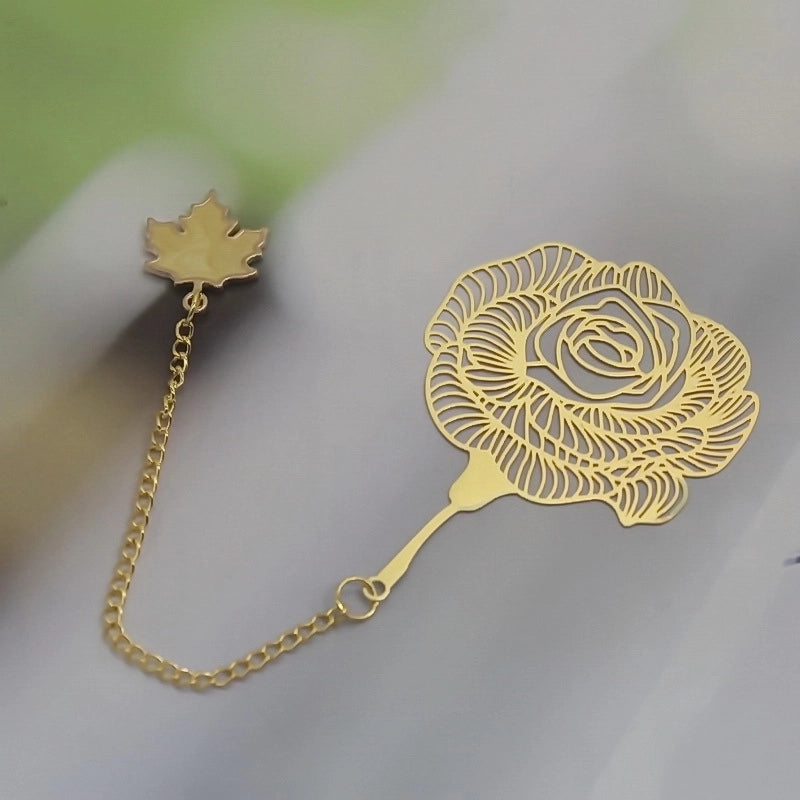 Fashion Brass Gift Hollow Tassel Bookmark