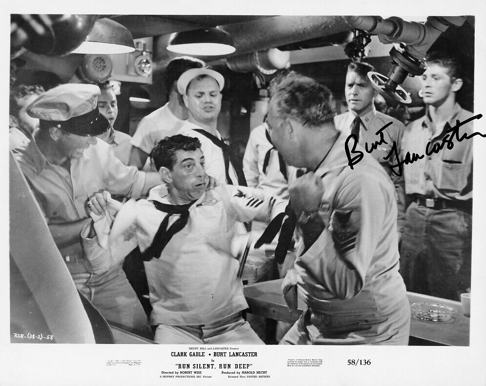 BURT LANCASTER hand-signed RUN SILENT RUN DEEP 8x10 w/ uacc rd coa ORIGINAL 1958