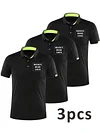 3pcs Men'S Custom Photo/Logo Golf & Gym Shirts - Quick-Dry Breathable Button-Up Collar, Personalized Athletic Tops for Running, Sports Events - All-Season Comfort Fit- Ideal for Teams, Corporate Gifts, Personal Use, Golf Shirt