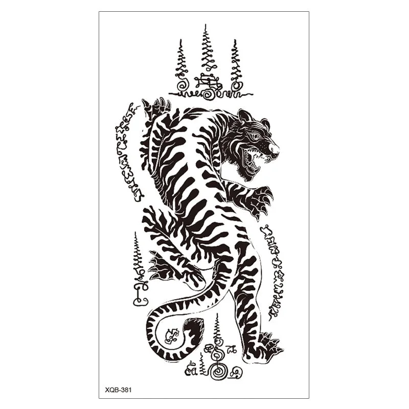 Lion King Waterproof Temporary Tattoo Stickers Body Art Fake Tatoo Animal Realistic Tribal Tiger Arm Sleeve transferable tattoo