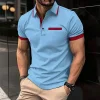 Men's New Casual Color Matching Business POLO Shirt
