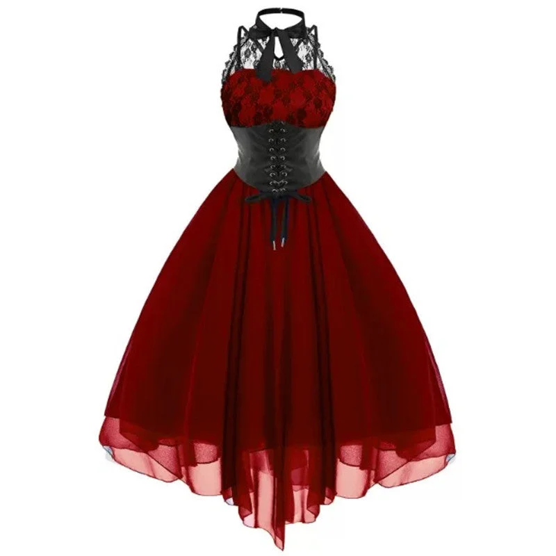 Backless Chiffon Retro Dress