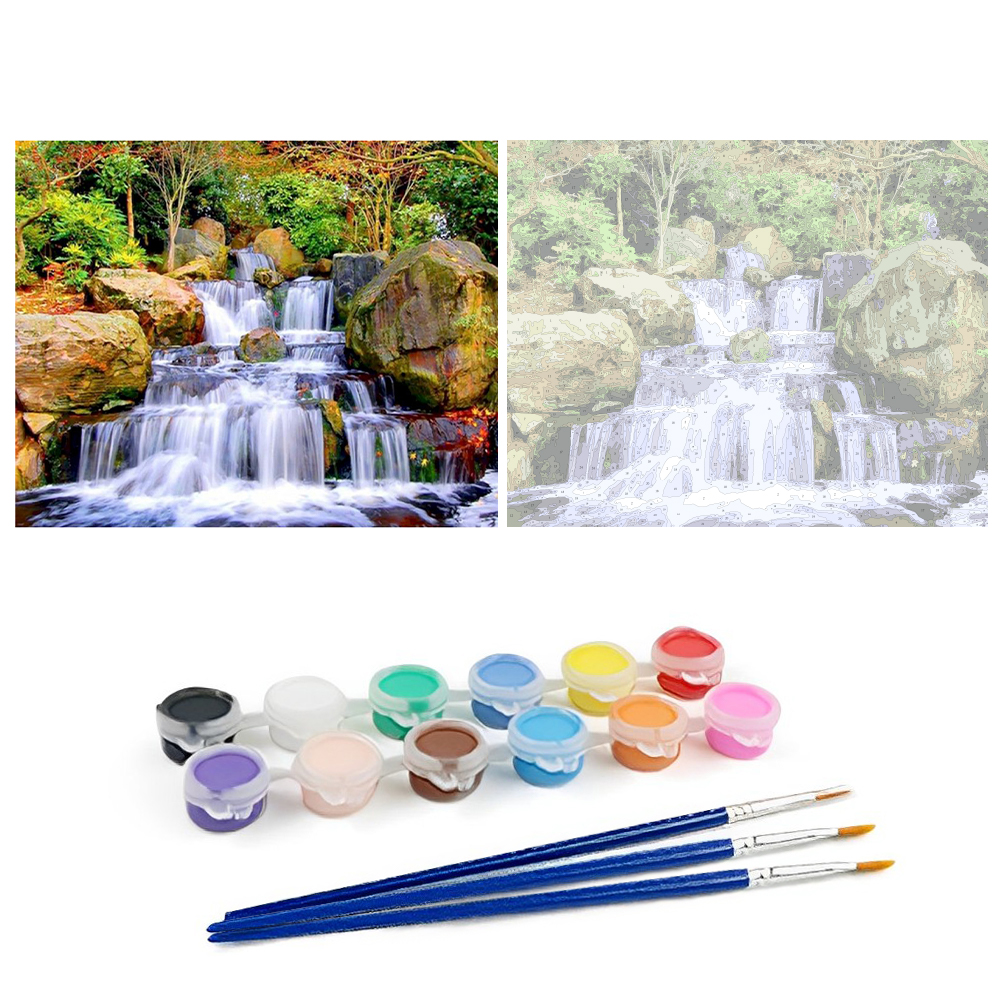 Kyoto Garden Flowing Water-Paint by Numbers-50x40cm