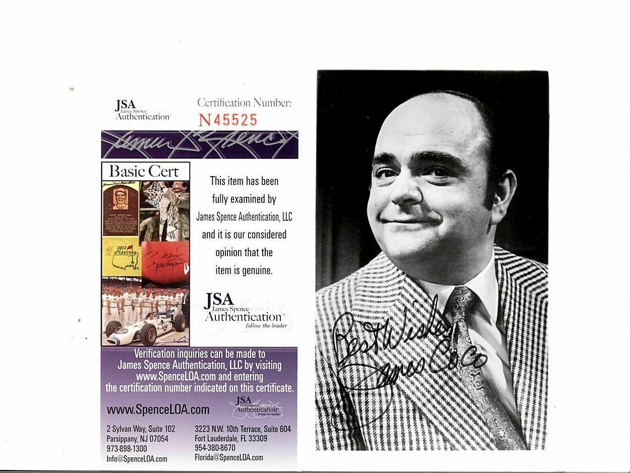 JAMES COCO (DECEASED) SIGNED POSTCARD JSA AUTHENTICATED COA #N45525