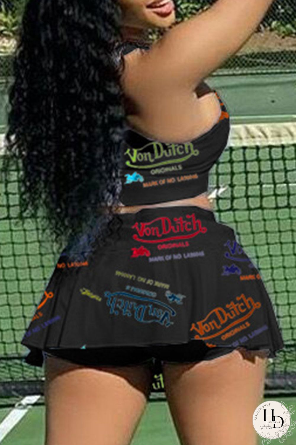 White Casual Letter Print Patchwork U Neck Sleeveless Two Pieces