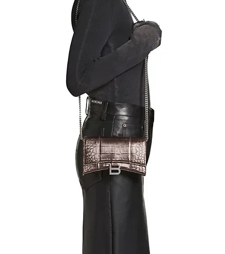  Balenciaga Hourglass Wallet On Chain Metallized Crocodile Embossed 4.9 out of 5 Customer Rating