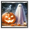 (Stamped/Counted) Halloween Ghost-11CT Cross Stitch 40*40cm/15.75*15.75in