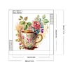 >SALE<5D DIY Partial Special Shaped Drill Diamond Painting Rose Coffee Decor 30x30cm